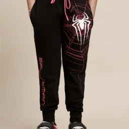 Kidsville Spiderman Printed Black Joggers For Boys-picture-14