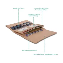 Caprese Pink Solid Tri-Fold Wallet for Women image 4