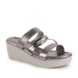 Fausto Women's Gun Metal Casual Wedges-picture-13