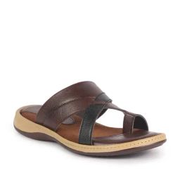 Fausto Men's Brown Toe Ring Sandals-picture-3