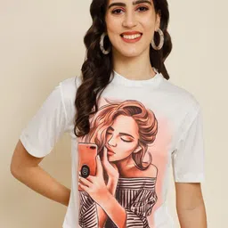 VANGULL Women Printed Round Neck Casual Top-picture-10