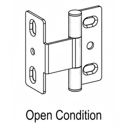 Ebco Cabinet Hinge Silver Finish, Maximum Shutter Size 900 (H) x 450 (W) x 18 (T) mm, HCT1 (Set of 2) image 4