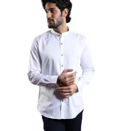 Turtle White Cotton Stretch Slim Fit Shirt-picture-21