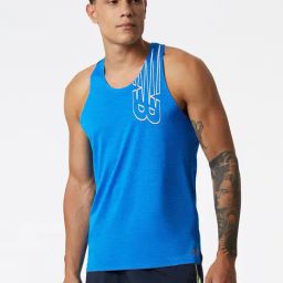 New Balance Royal Blue Comfort Fit Printed Tank T-Shirt-picture-38