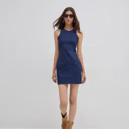 nuon women Nuon by Westside Dark Blue Bodycon Denim Dress-picture-12