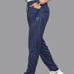 ISUEL FAB Men Navy Blue Lyocell Running Track Pants image 2