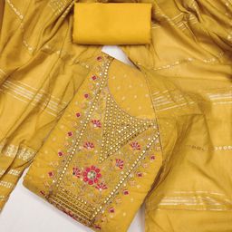 Panzora Embroidered Unstitched Dress Material-picture-11