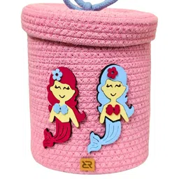 ROUGH ROAD STORE Pink Mermaid Storage Basket With Lid-picture-15