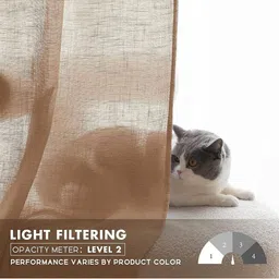 B' Decorlish Brown Sheer Door Curtain image 5