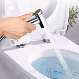 CLINTON Dolphin Health Faucet with Hose Pipe 1.5 m Stainless Steel, Rubber Chrome Finish (Pack of 2) image 3