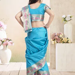 Aarika Girls Zari Woven Design Pure Silk Saree image 2