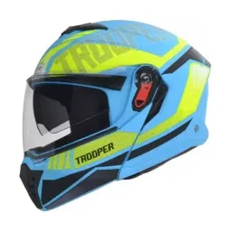 Studds TROOPER D1 DECOR MATT BLUE (570 mm) Medium Full Face Flip-Up Helmet, D1 MATT BLUE N5 image 2