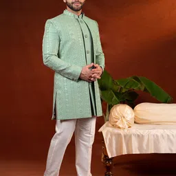 TheEthnic.Co Embroidered Sherwani Set image 3