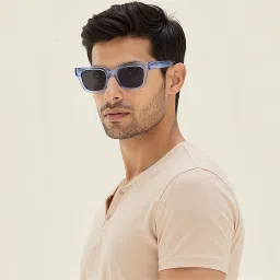 John Jacobs Unisex Full Polarised Uv Protected Stylish & Premium Square Black Lens Sunglasses image 1