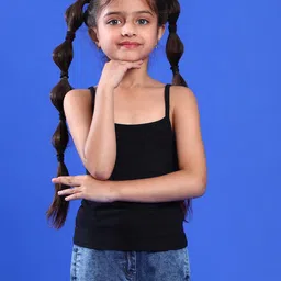 Tales & Stories Lycra Sleeveless Solid Camisole - Black-picture-23