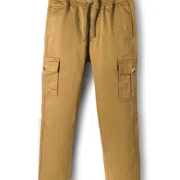 Pine Kids Cotton Elastane Woven Full Length Solid Color Trousers Cargo Pocket - Khaki-image-37