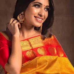 CaniBani Woven Design Zari Silk Blend Handloom Banarasi Saree image 3