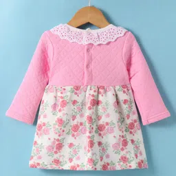 ToffyHouse Knit Full Sleeves Floral Printed Frock - Cream image 2