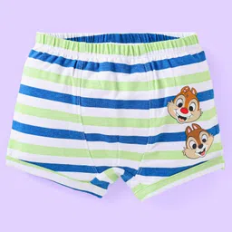 Babyhug Disney Cotton Knit Trunks With Chip N Dale Graphics Pack of 3 - Green & Blue image 2