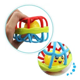 YAMAMA Baby Rattle Teething Toys for New Born Babies and Kids Set of 2 - Multicolour image 3