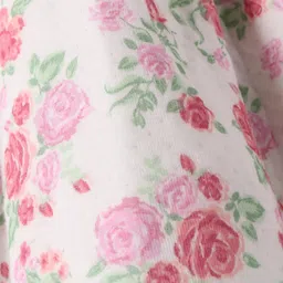 ToffyHouse Knit Full Sleeves Floral Printed Frock - Cream image 3