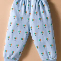 Tango Interlock Knit Full Length Lounge Pants with Balloon & Elephant Print Pack of 2 - Light Blue & Light Green image 3