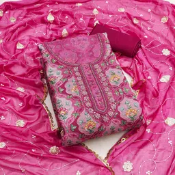 KALINI Embroidered Organza Unstitched Dress Material-picture-40