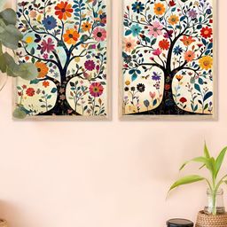 Kotart Set of 2 Brown Wood Abstract Wall Paintings-picture-25
