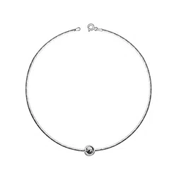 dhruvs collection 925 Pure Sterling Silver 1 Moving Ball Threaded Snake Pattern Anklet Silver for Women (Silver) image 1