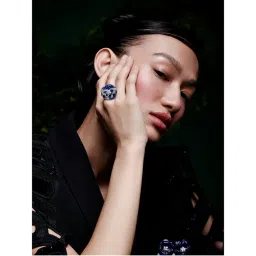 MISS JO Wildflower Whispers Silver Ring In Blue Size-picture-10