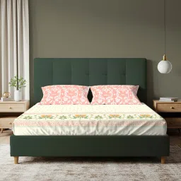 Urban Space Serene 200 Tc Cotton Bedsheets With 2 Pillow Covers Ivy Bloom Peach King image 4