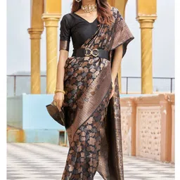 CANIZZARO Zari Silk Blend Heavy Work Banarasi Saree image 2