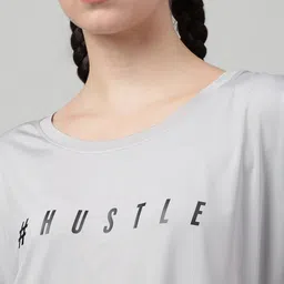 MKH Women Typography Printed Drop-Shoulder Sleeves Dri-FIT T-shirt image 2