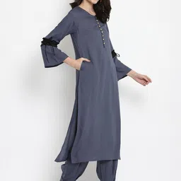 Tulsattva Women Regular Pure Cotton Kurta with Salwar & With Dupatta image 4