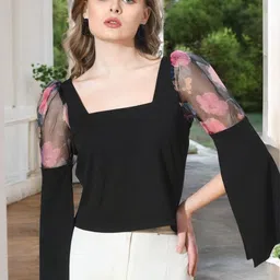 SFOTY Women Floral Printed Slit Sleeves Top-picture-29