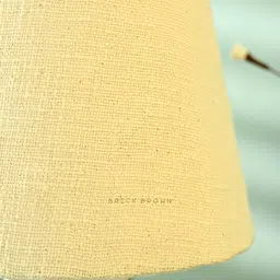 BRICK BROWN Beige Textured Wood Contemporary Frusturical Shaped Table Lamp with Bulb image 5