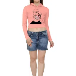 Mast & Harbour Women Printed Hooded T-shirt image 3