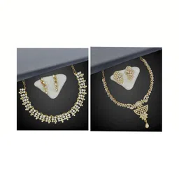 Women Click Set Of 2 Stone-Studded Jewellery Set image 1