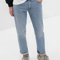 GAP Men Straight Fit Mid-Rise Clean Look Light Fade Non Stretchable Jeans-picture-13