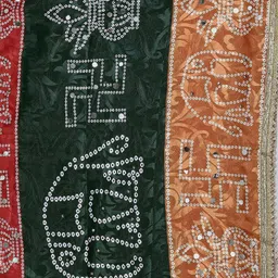 Rani Saahiba Bandhani Printed Mirror Work Taping Border Dupatta image 4