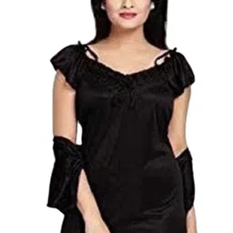 UWNAQA 4-Piece Satin Maxi Nightdress image 3