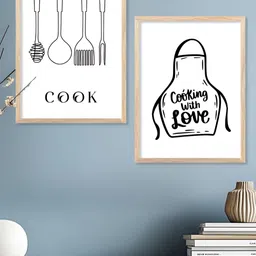 Kotart Brown & White 2 Pieces Abstract Printed Wooden Portrait Wall Arts image 4