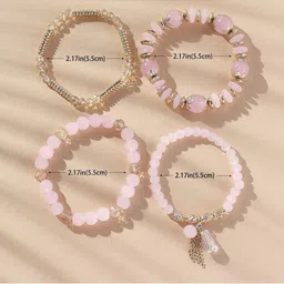 DressBerry 4 Pieces Artificial Beaded Bracelet image 5