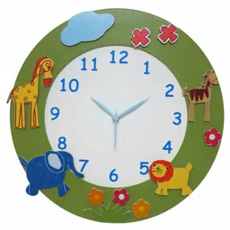 Kidoz Battery Operated Silent Movement Animal Premium Clock - Green-picture-12