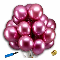Shopperskart Chrome Balloon Set Pink - Pack of 52-picture-17