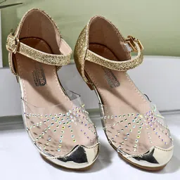 Cute Walk by Babyhug Party Wear Ballerina Studded Detailing  - Golden-image-80