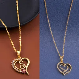 Boghra Sales Set Of 2 Gold-Plated Brass American Diamond Chain-picture-37