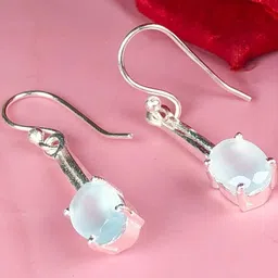 Zhupuk Silver-Plated Brass Crystals Drop Earrings-picture-23