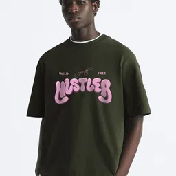 THE BEETEL HOUSE Typography Printed Drop-Shoulder Sleeves Cotton Oversized T-shirt-picture-36