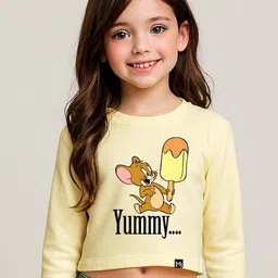 YK X Minute Mirth Tom & Jerry Graphic Printed Crop Top image 3